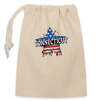 Connecticut - USA - United States of America - Closable cotton gift bag (14x20cm) - nature - Front