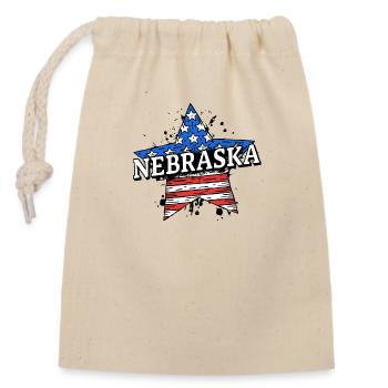 Nebraska - USA - United States of America - Closable cotton gift bag (14x20cm) - nature - Front
