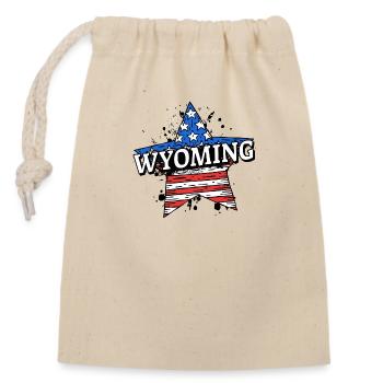 Wyoming - USA - United States of America - Amerika - Closable cotton gift bag (14x20cm) - nature - Front