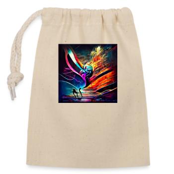 Conversion du son à l’image - Sac cadeau en coton avec cordon (14 x 20 cm) - nature - Devant