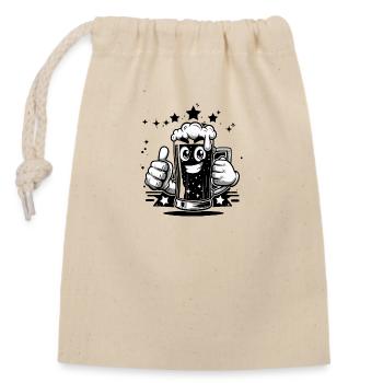 Bière avec les yeux : boisson de dessin animé avec de la personnalité - Sac cadeau en coton avec cordon (14 x 20 cm) - nature - Devant