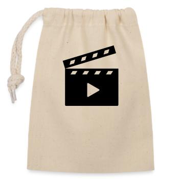 Cinéma - Sac cadeau en coton avec cordon (14 x 20 cm) - nature - Devant