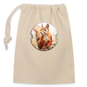 Squirrels are omnivores - Closable cotton gift bag (14x20cm) - nature - Front