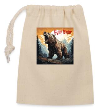 Salle de sport Bear Fitness - Sac cadeau en coton avec cordon (14 x 20 cm) - nature - Devant