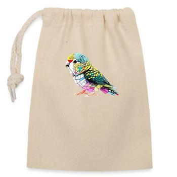 Perruche Bird Propriétaire d’oiseau Calopsitte - Sac cadeau en coton avec cordon (14 x 20 cm) - nature - Devant