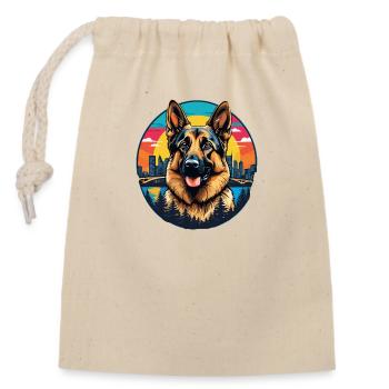 Berger allemand - Sac cadeau en coton avec cordon (14 x 20 cm) - nature - Devant