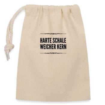 mein Kern ist weich - Verschließbarer Geschenkbeutel aus Baumwolle (14x20cm) - Natur - Vorne