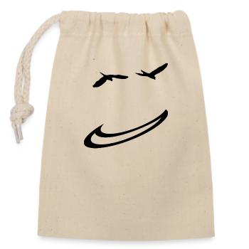 sourire à la vie - Sac cadeau en coton avec cordon (14 x 20 cm) - nature - Devant