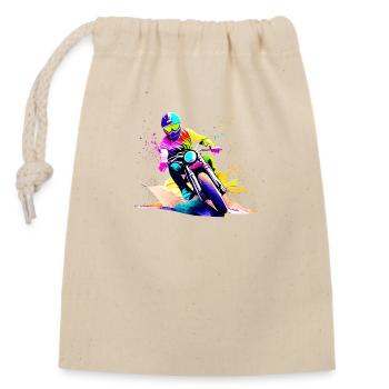 Motorrad Motorradfahrer Motorcross Motorradfan - Verschließbarer Geschenkbeutel aus Baumwolle (14x20cm) - Natur - Vorne