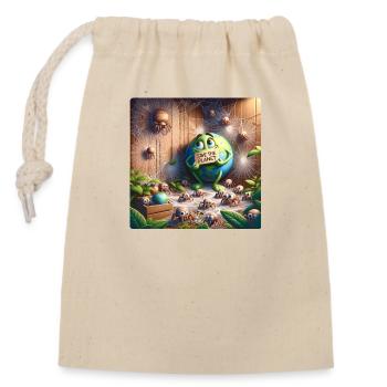 Sauvez le monde - Sac cadeau en coton avec cordon (14 x 20 cm) - nature - Devant