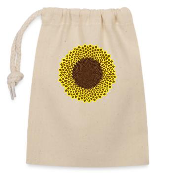 Blooming sunflower in bright yellow - Closable cotton gift bag (14x20cm) - nature - Front