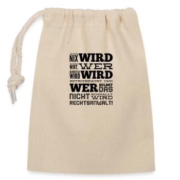 jeder wird etwas - Verschließbarer Geschenkbeutel aus Baumwolle (14x20cm) - Natur - Vorne