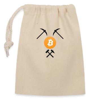 Bitcoin Mining - Closable cotton gift bag (14x20cm) - nature - Front