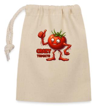Crazy Veggies: Horror Tomato and Thumbs Up - Verschließbarer Geschenkbeutel aus Baumwolle (14x20cm) - Natur - Vorne