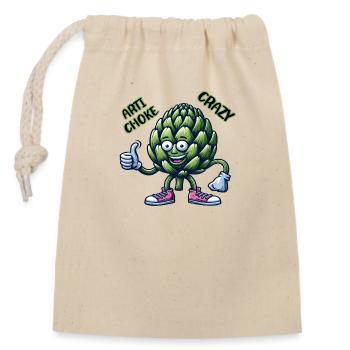 Crazy Veggies: Artichoke Gang Thumbs Up - Verschließbarer Geschenkbeutel aus Baumwolle (14x20cm) - Natur - Vorne