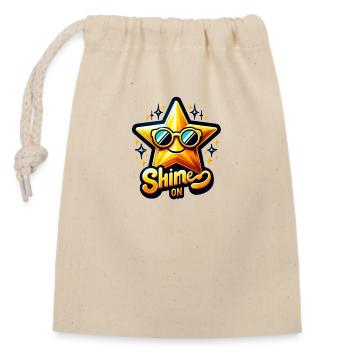 Shine on - Verschließbarer Geschenkbeutel aus Baumwolle (14x20cm) - Natur - Vorne
