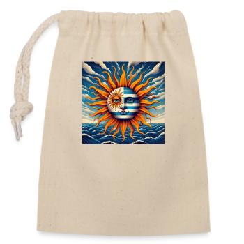 Freesun Uruguay - Closable cotton gift bag (14x20cm) - nature - Front
