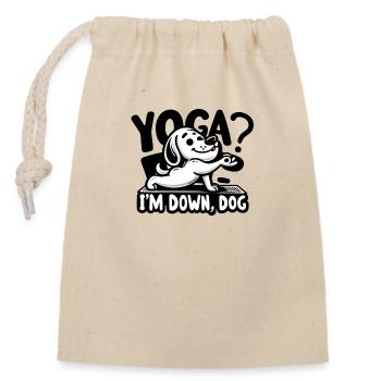 Yoga? Je suis en bas Chien - Sac cadeau en coton avec cordon (14 x 20 cm) - nature - Devant