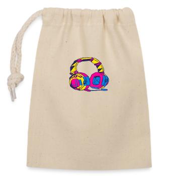 Bunte Geometrische Kopfhörer. Headset - Verschließbarer Geschenkbeutel aus Baumwolle (14x20cm) - Natur - Vorne