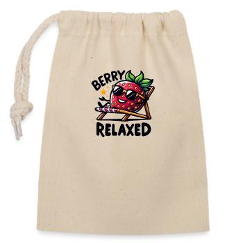 Berry Relaxed - Closable cotton gift bag (14x20cm) - nature - Front