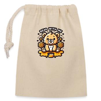 Soyez indulgent avec moi - Sac cadeau en coton avec cordon (14 x 20 cm) - nature - Devant