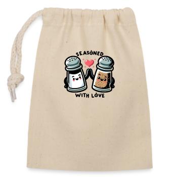 Seasoned with Love - Closable cotton gift bag (14x20cm) - nature - Front