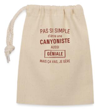 CANYONISTE GÉNIALE rouge brunâtre foncé - Sac cadeau en coton avec cordon (14 x 20 cm) - nature - Devant