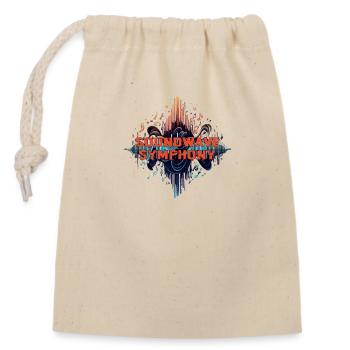 Soundwave Symphony - Music Themed Typography - Closable cotton gift bag (14x20cm) - nature - Front