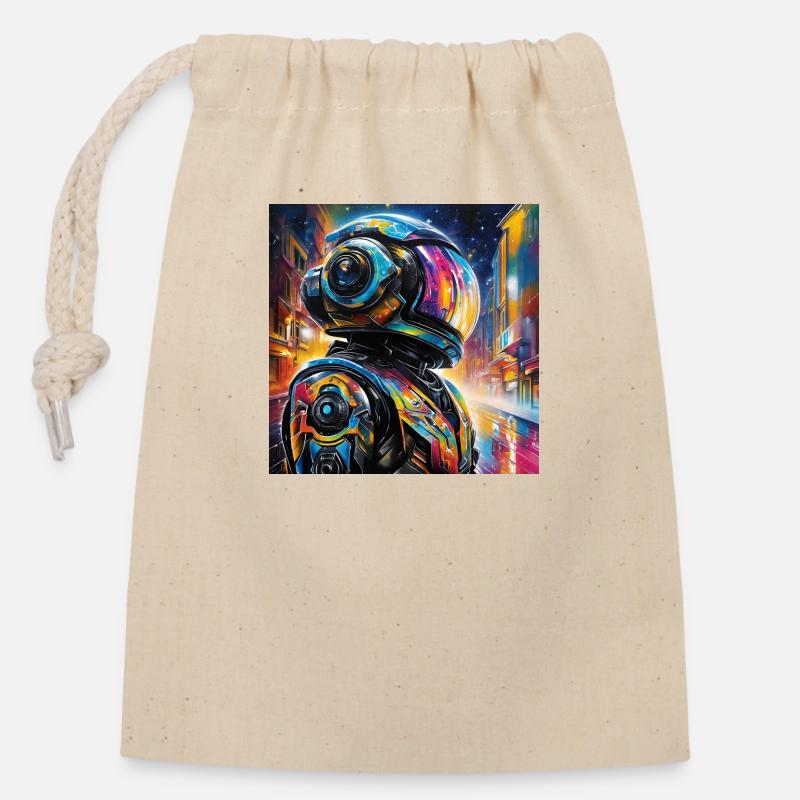 Astronaut - Closable cotton gift bag (14x20cm) - nature