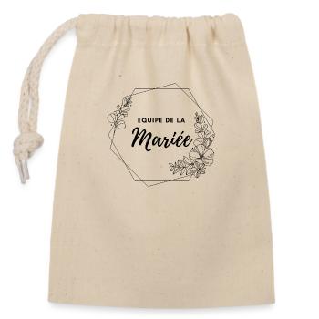 EVJF Equipe de la mariée - Sac cadeau en coton avec cordon (14 x 20 cm) - nature - Devant