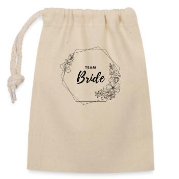 Team Bride Bachelorette EVJF - Sac cadeau en coton avec cordon (14 x 20 cm) - nature - Devant