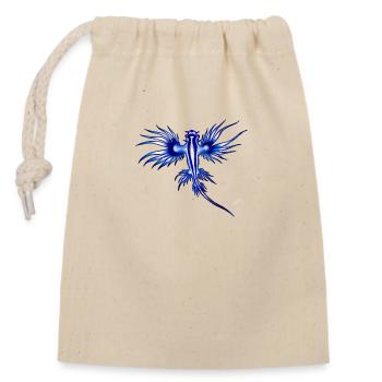 BLUE DRAGON - Closable cotton gift bag (14x20cm) - nature - Front
