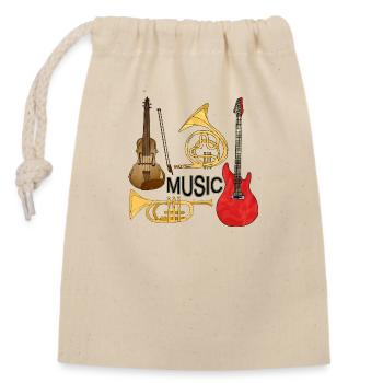 Musical Instruments - Closable cotton gift bag (14x20cm) - nature - Front