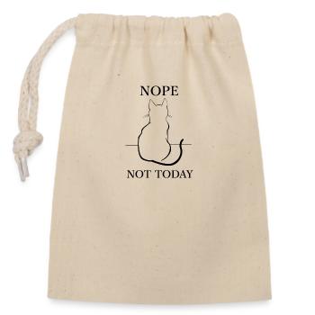 Moody Fed Up Cat - Nope, Not Today Kitty - Closable cotton gift bag (14x20cm) - nature - Front
