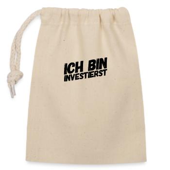Investing is always possible - Closable cotton gift bag (14x20cm) - nature - Front