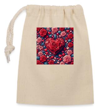 Alles Gute zum Valentinstag - Verschließbarer Geschenkbeutel aus Baumwolle (14x20cm) - Natur - Vorne
