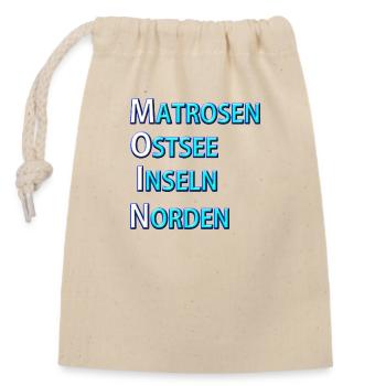 Matrosen Moin - Verschließbarer Geschenkbeutel aus Baumwolle (14x20cm) - Natur - Vorne