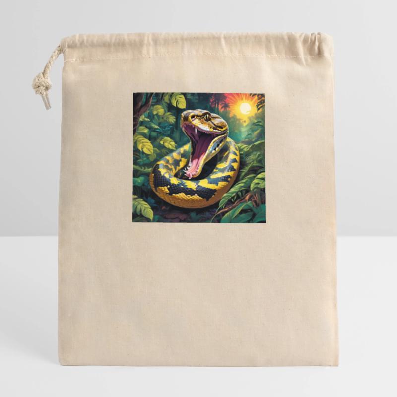 Python Snake Closable cotton gift bag (14x20cm)
