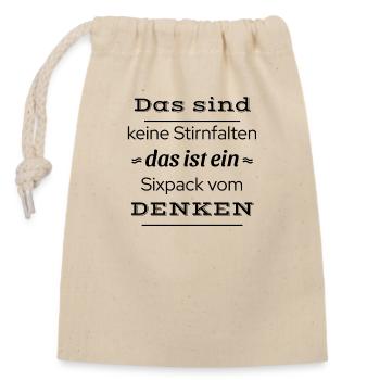 Funny gift ideas - Closable cotton gift bag (14x20cm) - nature - Front