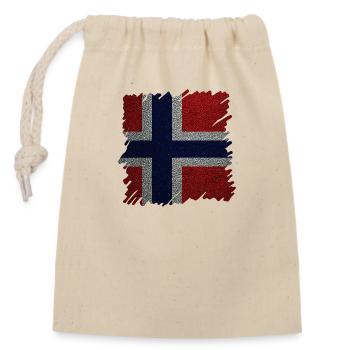 Norvège Norvège Drapeau Scandinavie Norden Tor Viking - Sac cadeau en coton avec cordon (14 x 20 cm) - nature - Devant