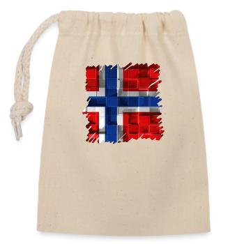 Norvège Norvège Drapeau Scandinavie Norden Tor Viking - Sac cadeau en coton avec cordon (14 x 20 cm) - nature - Devant