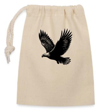 Eleganter Adler auf gewaltigen Schwingen - Verschließbarer Geschenkbeutel aus Baumwolle (14x20cm) - Natur - Vorne