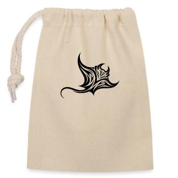 Tribal Tänzer Mantarochen Style Taucher Fan Tattoo - Verschließbarer Geschenkbeutel aus Baumwolle (14x20cm) - Natur - Vorne