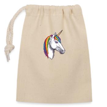 Licorne pixélisée licorne pixel, création mythique - Sac cadeau en coton avec cordon (14 x 20 cm) - nature - Devant