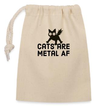 Cats are Metal af black - Verschließbarer Geschenkbeutel aus Baumwolle (14x20cm) - Natur - Vorne