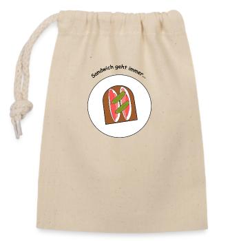 Le sandwich fonctionne toujours - Sac cadeau en coton avec cordon (14 x 20 cm) - nature - Devant