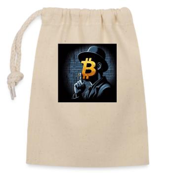 Bitcoin - Verschließbarer Geschenkbeutel aus Baumwolle (14x20cm) - Natur - Vorne