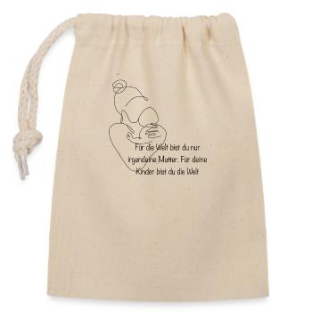 Mutter Mama Mami - Verschließbarer Geschenkbeutel aus Baumwolle (14x20cm) - Natur - Vorne