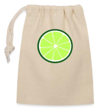 Lime Slice - Closable cotton gift bag (14x20cm) - nature - Front