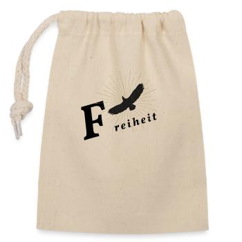 Freiheit - Verschließbarer Geschenkbeutel aus Baumwolle (14x20cm) - Natur - Vorne